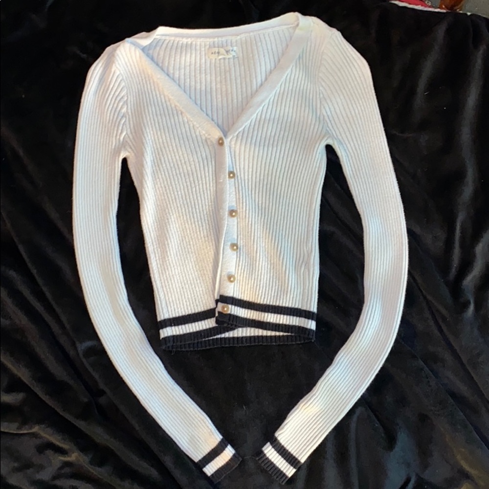 Aeropostale white button up cardigan